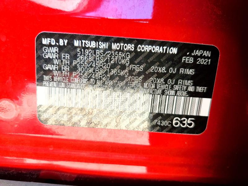 2022 Mitsubishi Outlander მანქანა იყიდება აუქციონზე, vin: JA4J3UA82NZ006676, აუქციონის ნომერი: 63732256