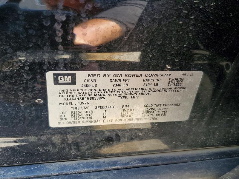 Aukcja sprzedaży 2017 Buick Encore, vin: KL4CJHSB4HB033925, numer aukcji: 65715906