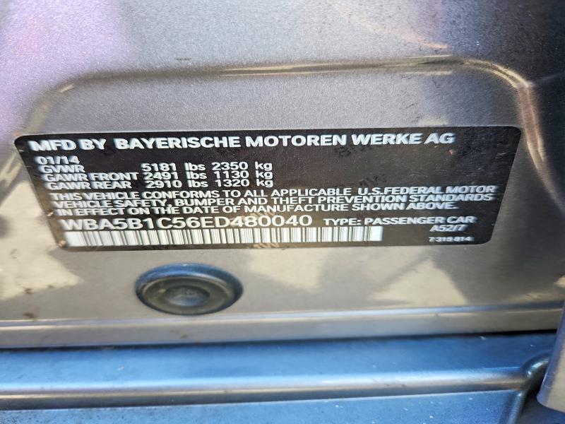 2014 Bmw 535 მანქანა იყიდება აუქციონზე, vin: WBA5B1C56ED480040, აუქციონის ნომერი: 66453726