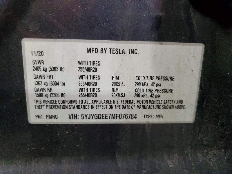 Aukcja sprzedaży 2021 Tesla Model Y, vin: 5YJYGDEE7MF076784, numer aukcji: 64408936