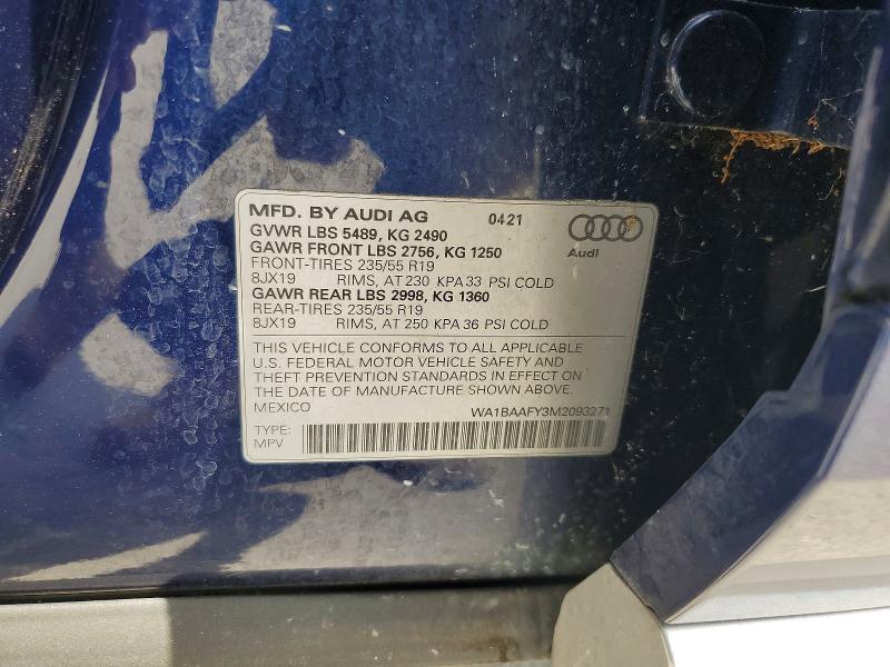 Продажа на аукционе авто 2021 Audi Q5, vin: WA1BAAFY3M2093271, номер лота: 66608856