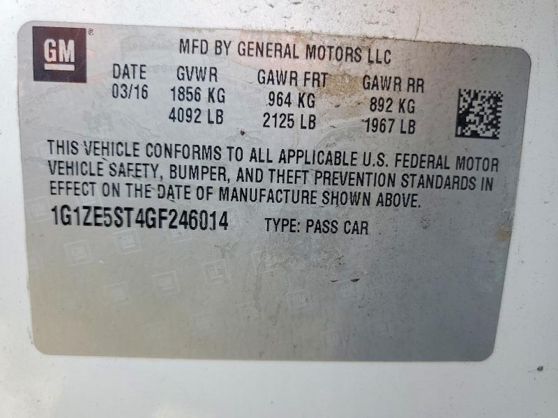 Aukcja sprzedaży 2016 Chevrolet Malibu, vin: 1G1ZE5ST4GF246014, numer aukcji: 64077726