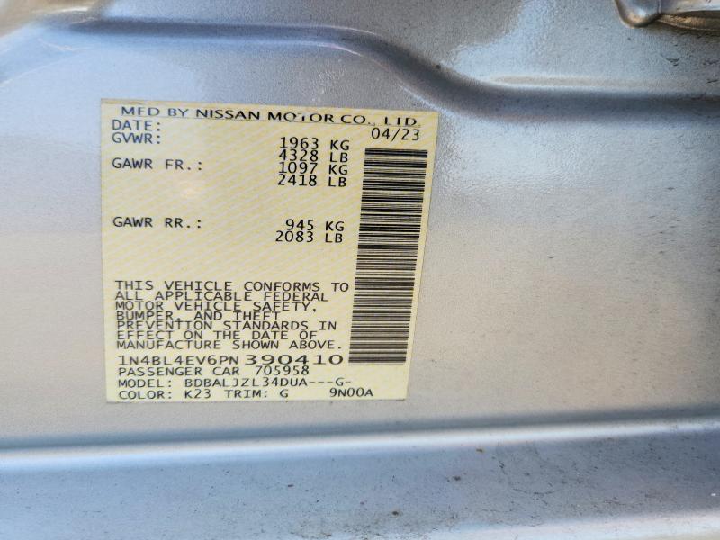 Продаж на аукціоні авто 2023 Nissan Altima, vin: 1N4BL4EV6PN390410, номер лоту: 64028356
