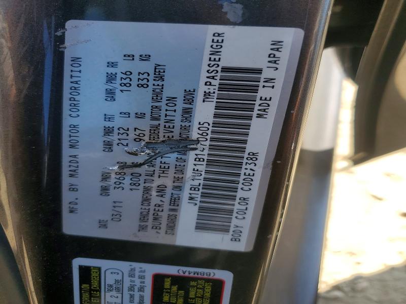 Aukcja sprzedaży 2011 Mazda 3, vin: JM1BL1UF1B1470605, numer aukcji: 65115516