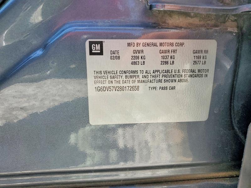 63730416 :رقم المزاد ، 1G6DV57V280172658 vin ، 2008 Cadillac Cts مزاد بيع