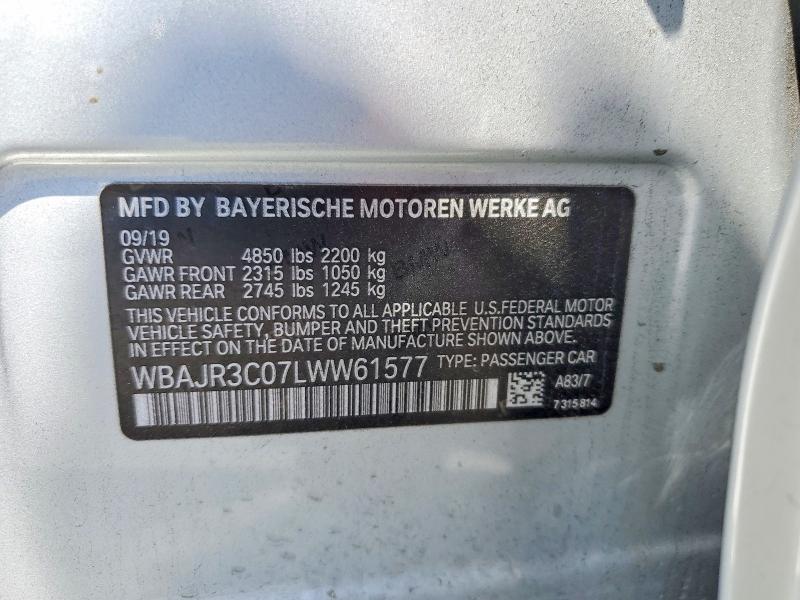 Aukcja sprzedaży 2020 Bmw 530, vin: WBAJR3C07LWW61577, numer aukcji: 64029426