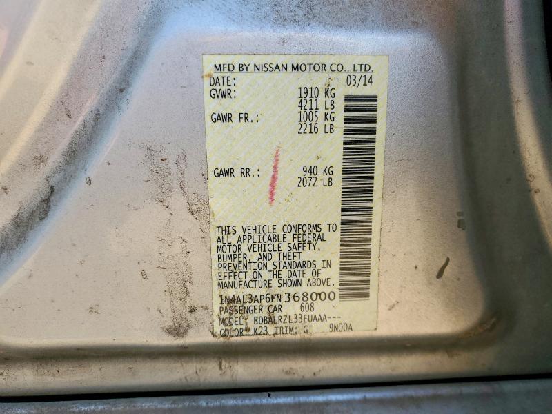 65156436 :رقم المزاد ، 1N4AL3AP6EN368000 vin ، 2014 Nissan Altima مزاد بيع