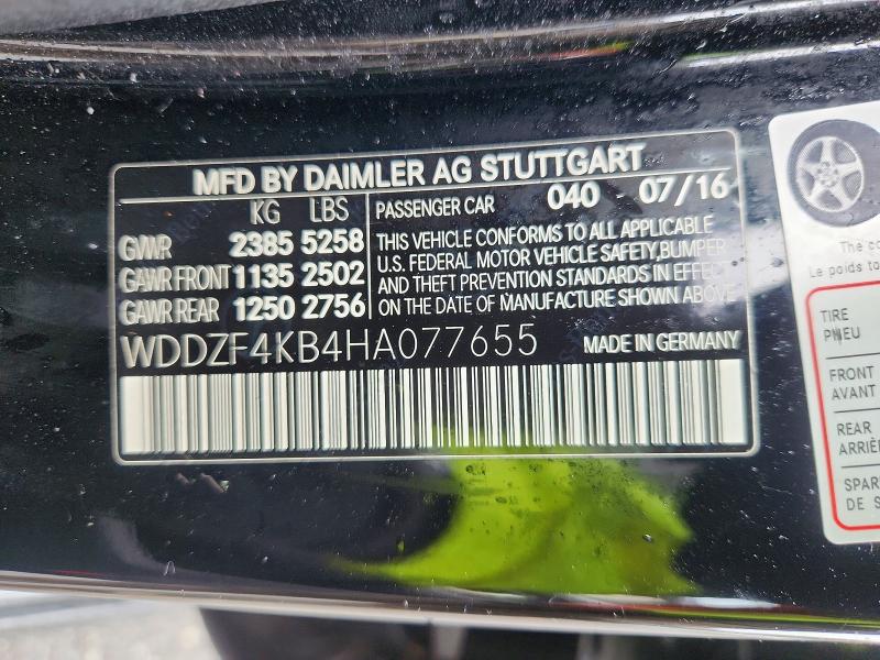 Aukcja sprzedaży 2017 Mercedes-benz E, vin: WDDZF4KB4HA077655, numer aukcji: 63684876