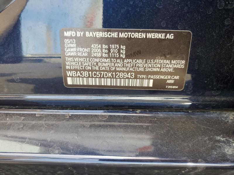 65796186 :رقم المزاد ، WBA3B1C57DK128943 vin ، 2013 Bmw 320 مزاد بيع