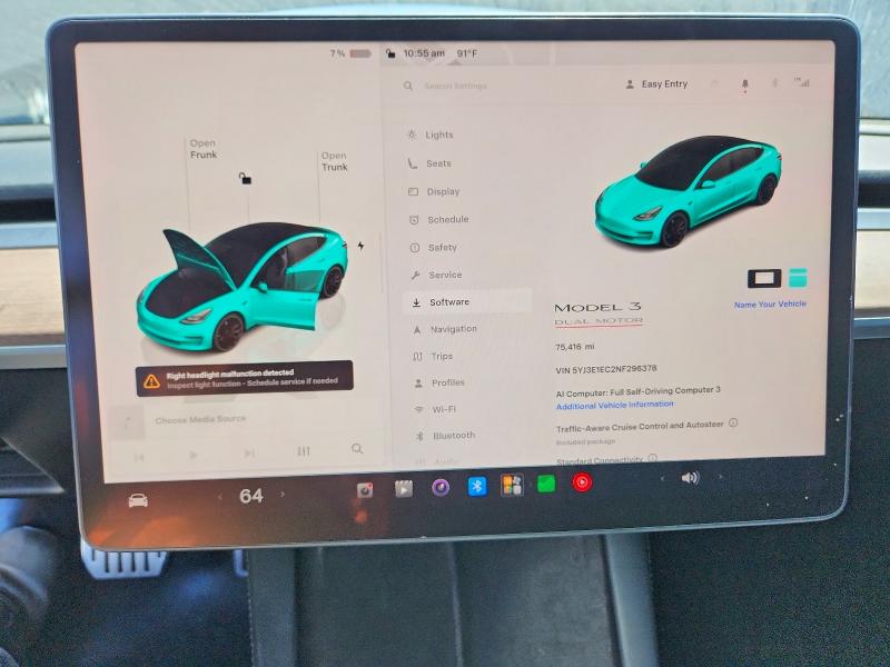 Aukcja sprzedaży 2022 Tesla Model 3, vin: 5YJ3E1EC2NF296378, numer aukcji: 63575826