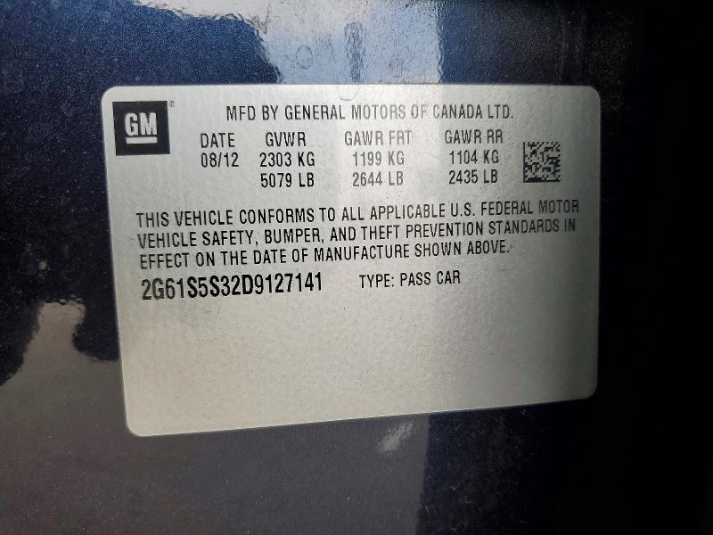 64134826 :رقم المزاد ، 2G61S5S32D9127141 vin ، 2013 Cadillac Xts مزاد بيع