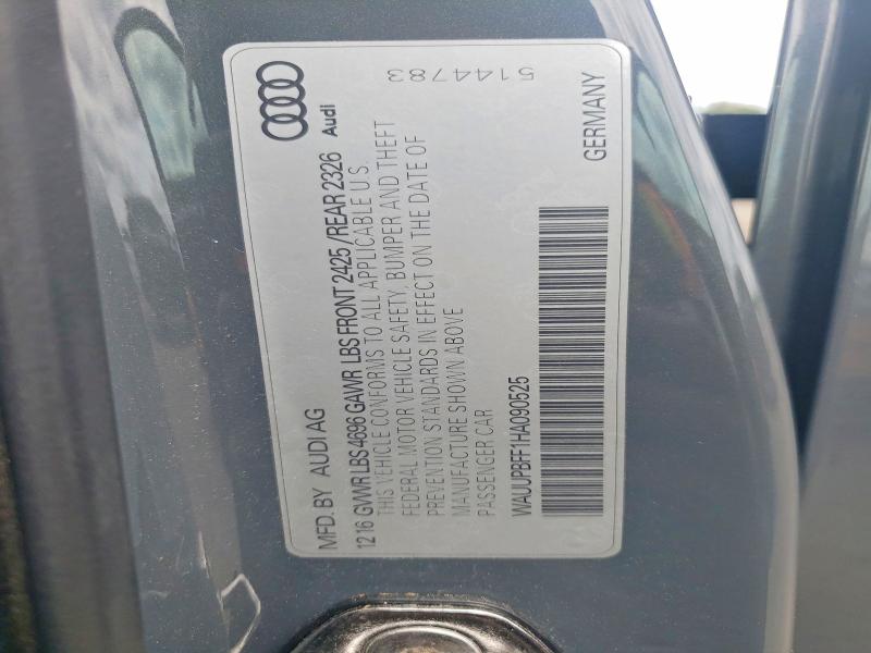 65460086 :رقم المزاد ، WAUUPBFF1HA090525 vin ، 2017 Audi A3 مزاد بيع
