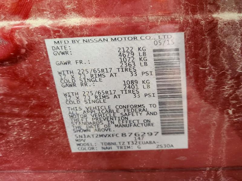 Aukcja sprzedaży 2015 Nissan Rogue, vin: 5N1AT2MVXFC876297, numer aukcji: 66439866