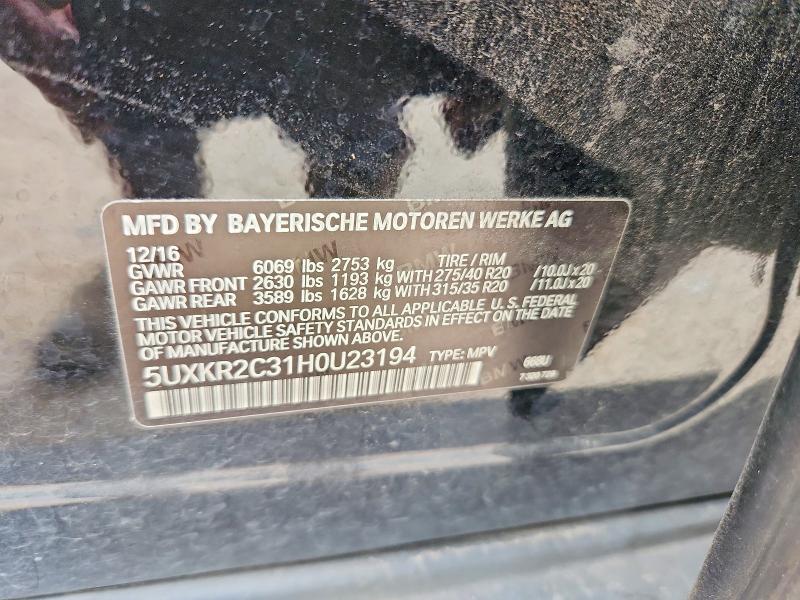 Aukcja sprzedaży 2017 Bmw X5, vin: 5UXKR2C31H0U23194, numer aukcji: 65939036