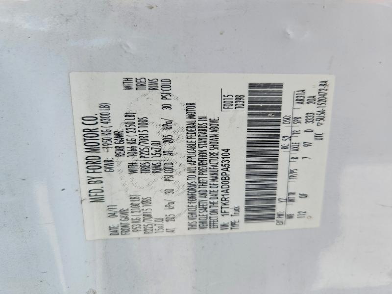 2011 Ford Ranger მანქანა იყიდება აუქციონზე, vin: 1FTKR1AD0BPA53104, აუქციონის ნომერი: 64633636