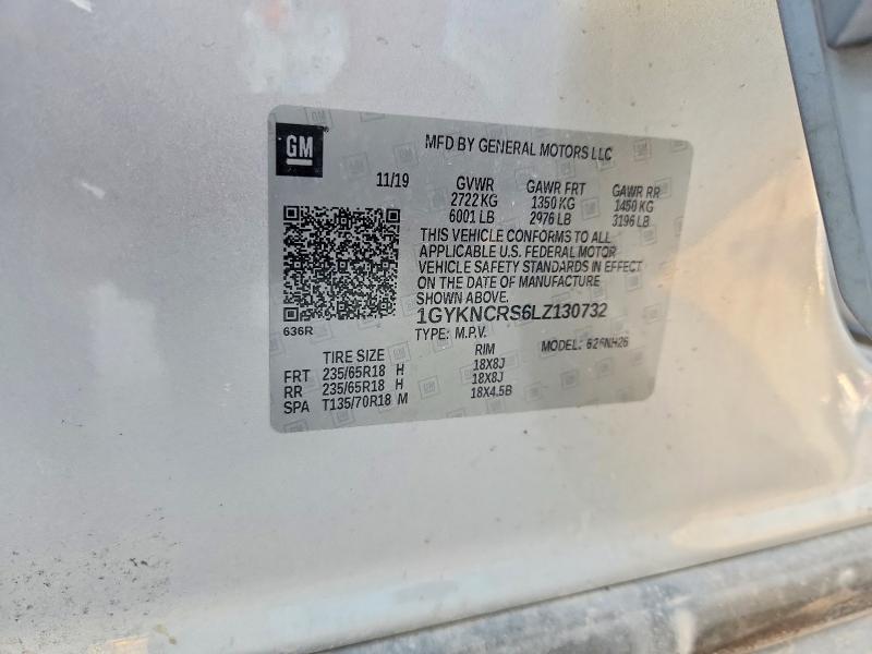 2020 Cadillac Xt5 მანქანა იყიდება აუქციონზე, vin: 1GYKNCRS6LZ130732, აუქციონის ნომერი: 66814656