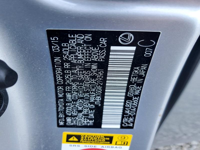 Aukcja sprzedaży 2015 Lexus Es, vin: JTHBK1GGXF2193961, numer aukcji: 65866486