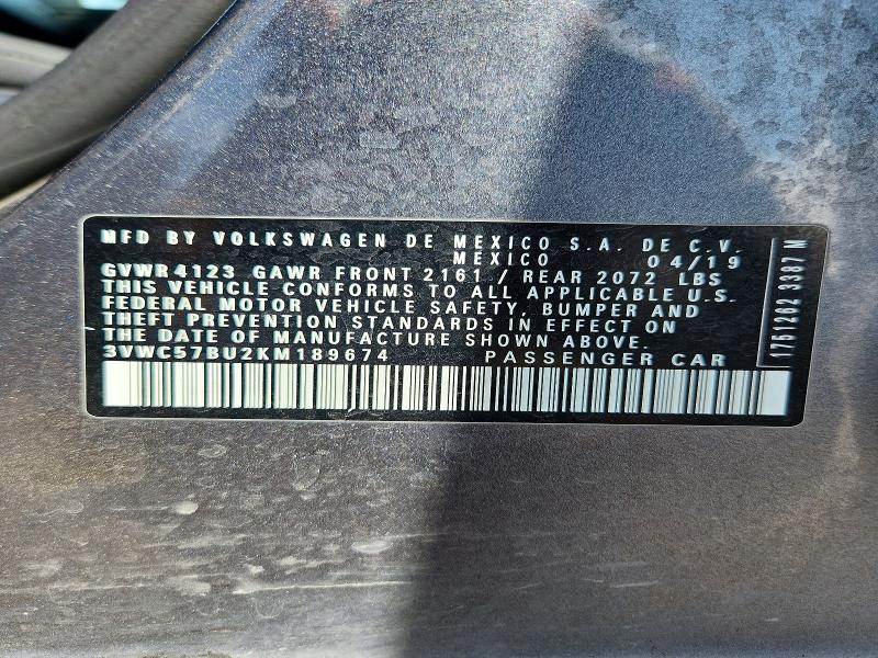 Aukcja sprzedaży 2019 Volkswagen Jetta, vin: 3VWC57BU2KM189674, numer aukcji: 64992786