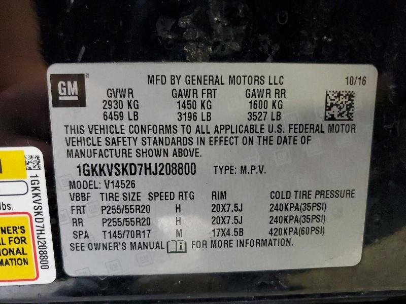 Aukcja sprzedaży 2017 Gmc Acadia Limited, vin: 1GKKVSKD7HJ208800, numer aukcji: 66571616