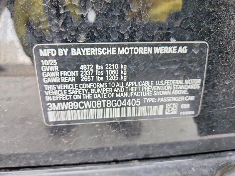 66523916 :رقم المزاد ، 3MW89CW08T8G04405 vin ، 2026 Bmw 330xi مزاد بيع