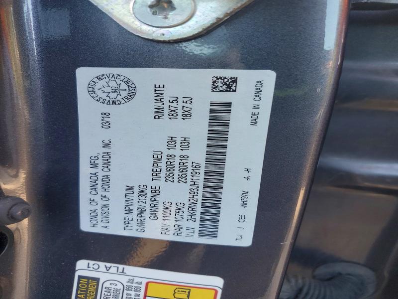 Aukcja sprzedaży 2018 Honda Cr-v, vin: 2HKRW2H93JH119167, numer aukcji: 63493576