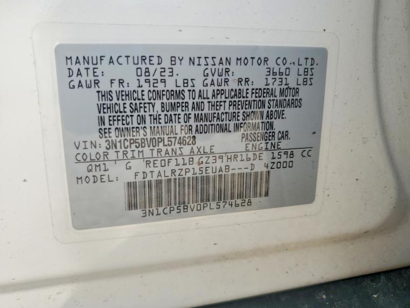 2023 Nissan Kicks მანქანა იყიდება აუქციონზე, vin: 3N1CP5BV0PL574628, აუქციონის ნომერი: 65385756