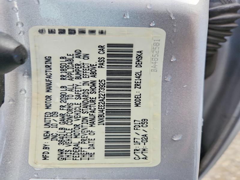 Aukcja sprzedaży 2010 Toyota Corolla, vin: 1NXBU4EE2AZ273925, numer aukcji: 63599606