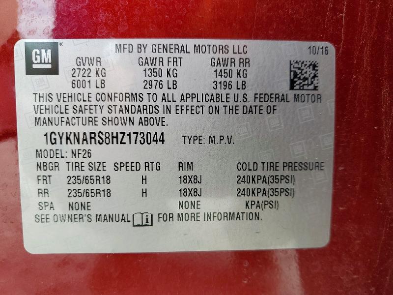 Aukcja sprzedaży 2017 Cadillac Xt5, vin: 1GYKNARS8HZ173044, numer aukcji: 65316086