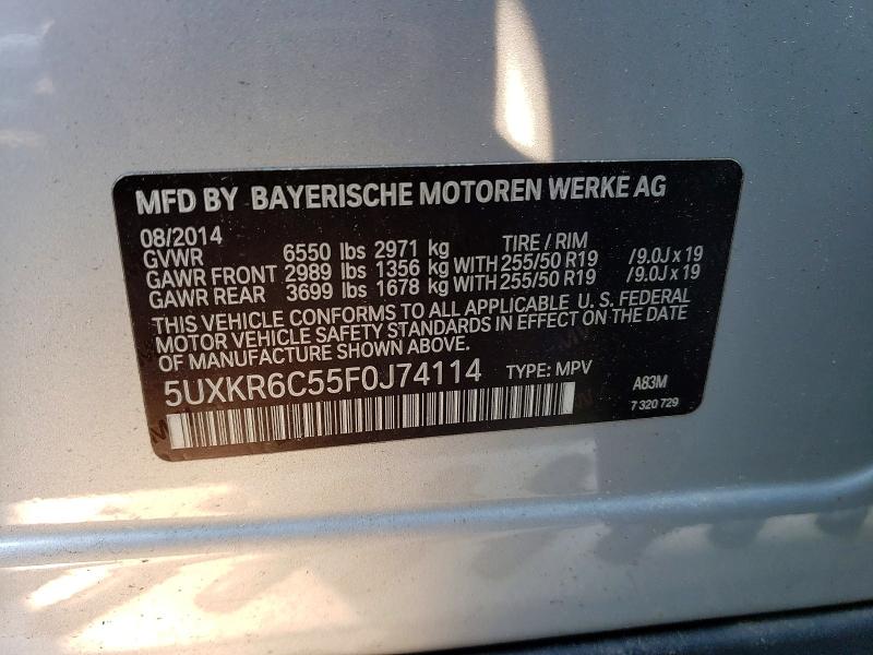 2015 Bmw X5 მანქანა იყიდება აუქციონზე, vin: 5UXKR6C55F0J74114, აუქციონის ნომერი: 64190066