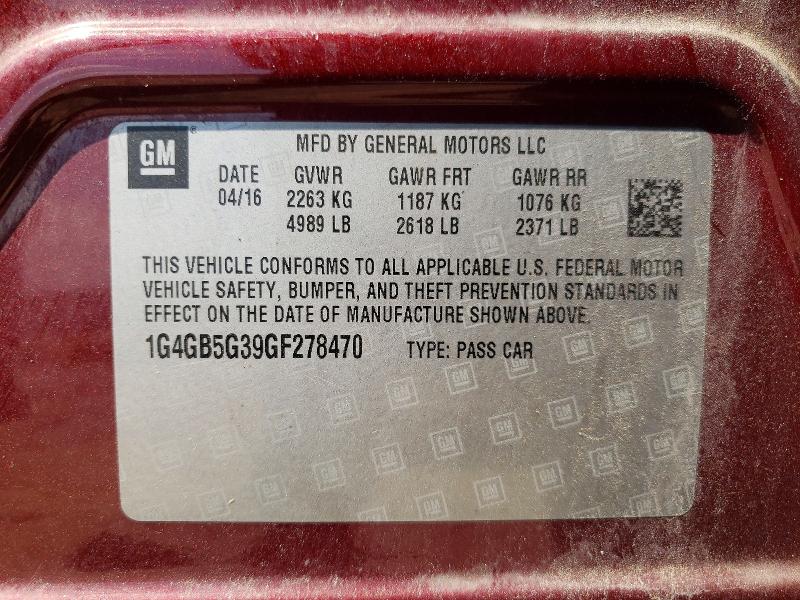 Aukcja sprzedaży 2016 Buick Lacrosse, vin: 1G4GB5G39GF278470, numer aukcji: 66970026