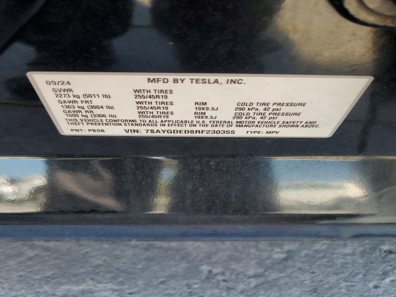 Aukcja sprzedaży 2024 Tesla Model Y, vin: 7SAYGDED8RF230355, numer aukcji: 66788276