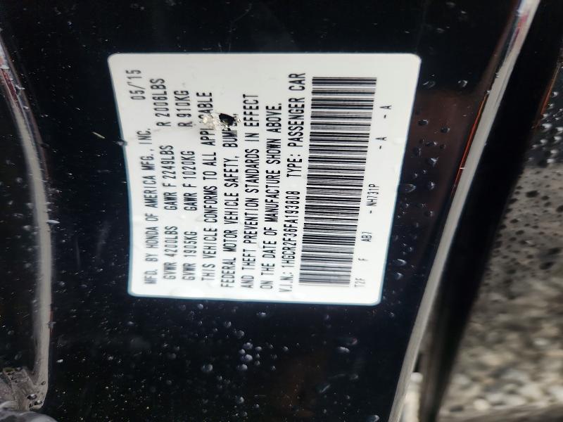 64677596 :رقم المزاد ، 1HGCR2F36FA193808 vin ، 2015 Honda Accord مزاد بيع