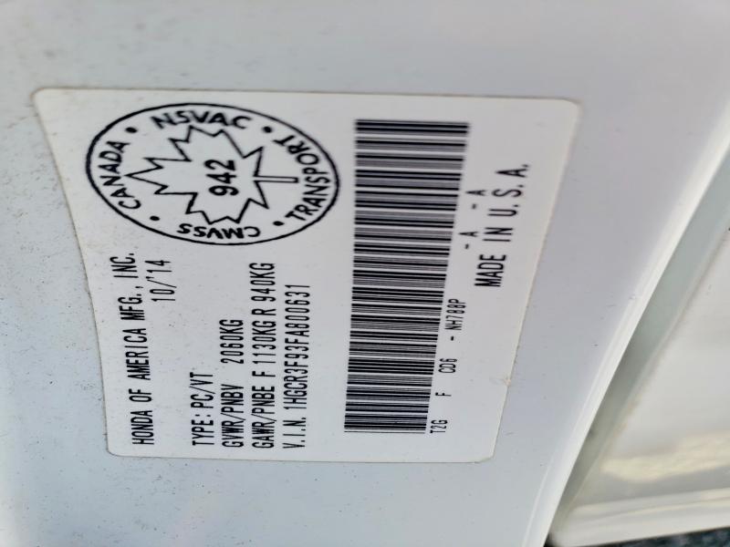Продаж на аукціоні авто 2015 Honda Accord, vin: 1HGCR3F93FA800631, номер лоту: 64281516
