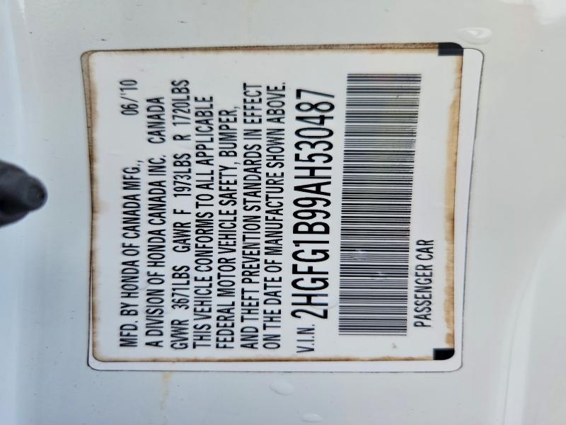Продаж на аукціоні авто 2010 Honda Civic, vin: 2HGFG1B99AH530487, номер лоту: 64130906