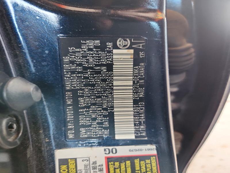 Продажа на аукционе авто 2015 Toyota Corolla, vin: 2T1BURHE5FC405626, номер лота: 64340656