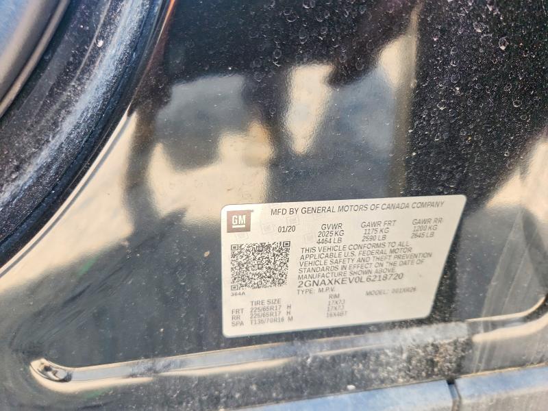 2020 Chevrolet Equinox მანქანა იყიდება აუქციონზე, vin: 2GNAXKEV0L6218720, აუქციონის ნომერი: 64768256