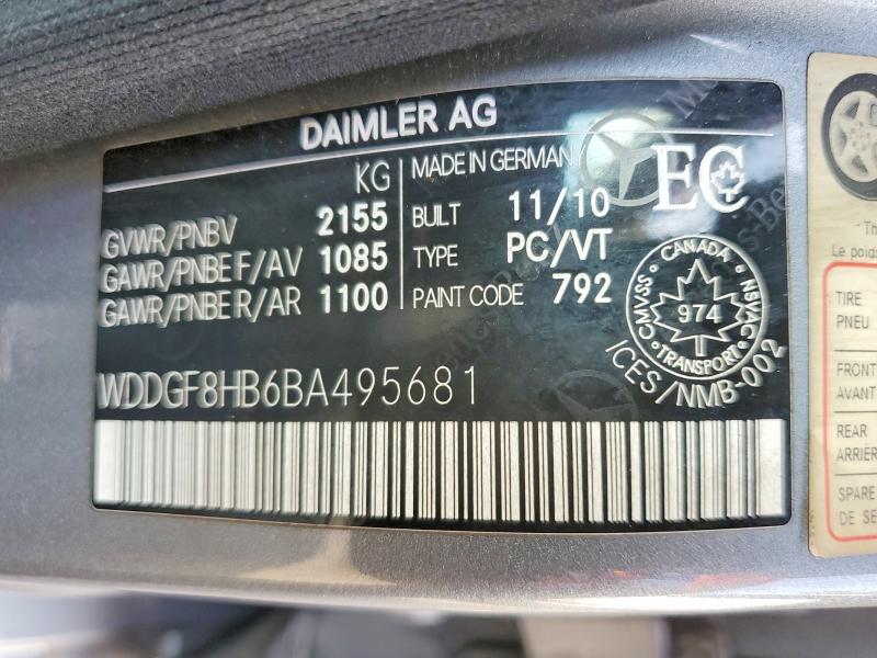 Продаж на аукціоні авто 2011 Mercedes-benz C, vin: WDDGF8HB6BA495681, номер лоту: 66421516