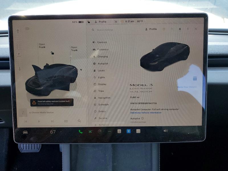 Aukcja sprzedaży 2024 Tesla Model 3, vin: 5YJ3E1EB9RF843739, numer aukcji: 63886696