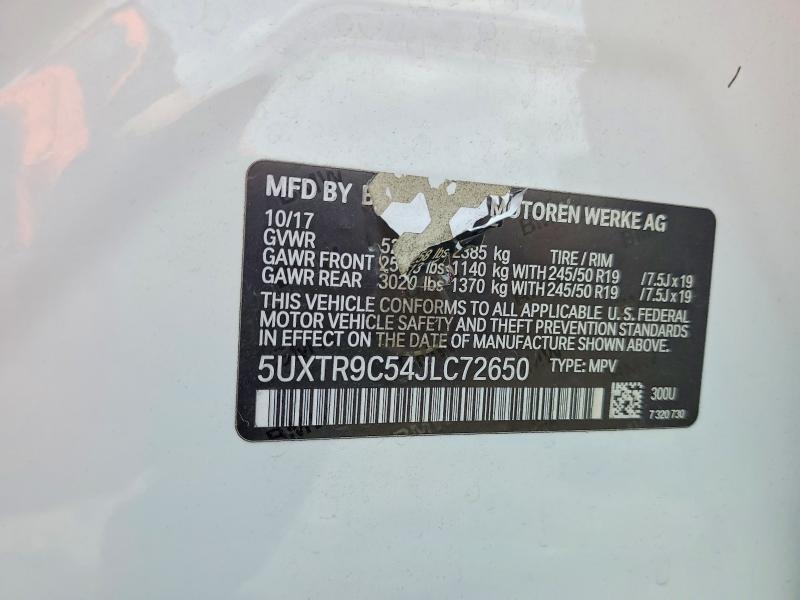 Продажа на аукционе авто 2018 Bmw X3, vin: 5UXTR9C54JLC72650, номер лота: 64772086