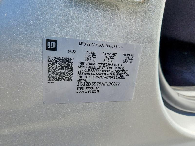 63259936 :رقم المزاد ، 1G1ZD5ST5NF176877 vin ، 2022 Chevrolet Malibu مزاد بيع