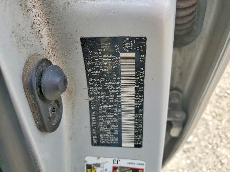 2013 Toyota Corolla მანქანა იყიდება აუქციონზე, vin: 2T1BU4EE8DC998936, აუქციონის ნომერი: 66218486