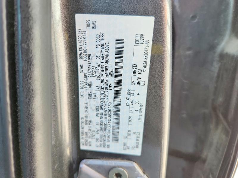 64618606 :رقم المزاد ، 1FMCU0GX1DUB39259 vin ، 2013 Ford Escape مزاد بيع