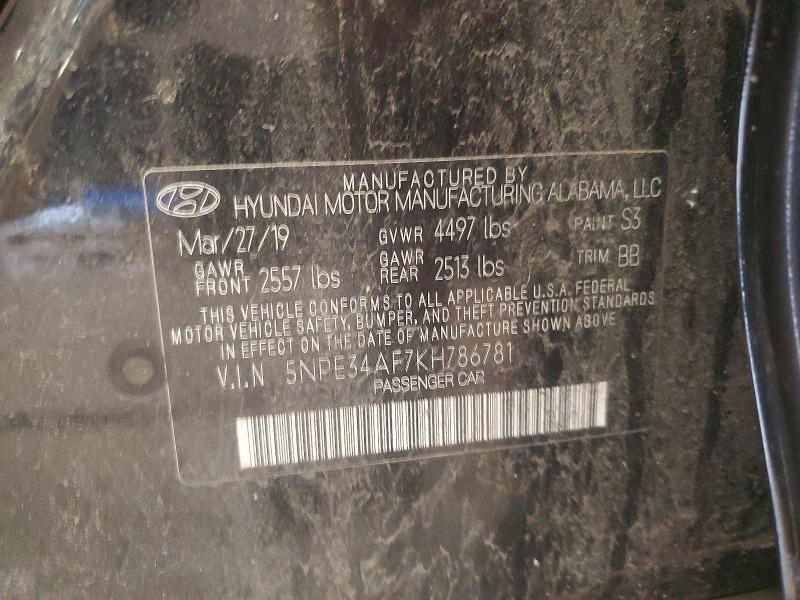 Aukcja sprzedaży 2019 Hyundai Sonata, vin: 5NPE34AF7KH786781, numer aukcji: 64643226