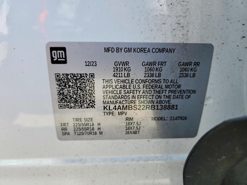 65012106 :رقم المزاد ، KL4AMBS22RB138881 vin ، 2024 Buick Encore Gx مزاد بيع