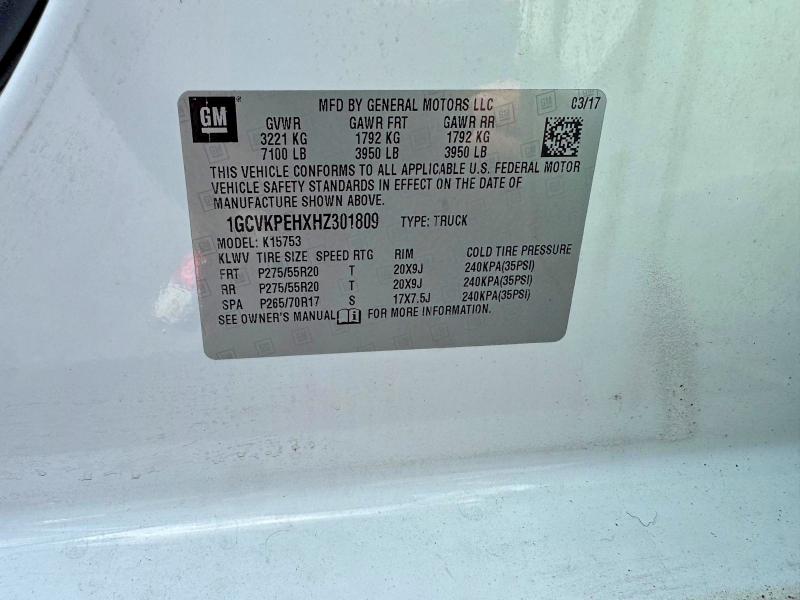 Aukcja sprzedaży 2017 Chevrolet Silverado, vin: 1GCVKPEHXHZ301809, numer aukcji: 63903046
