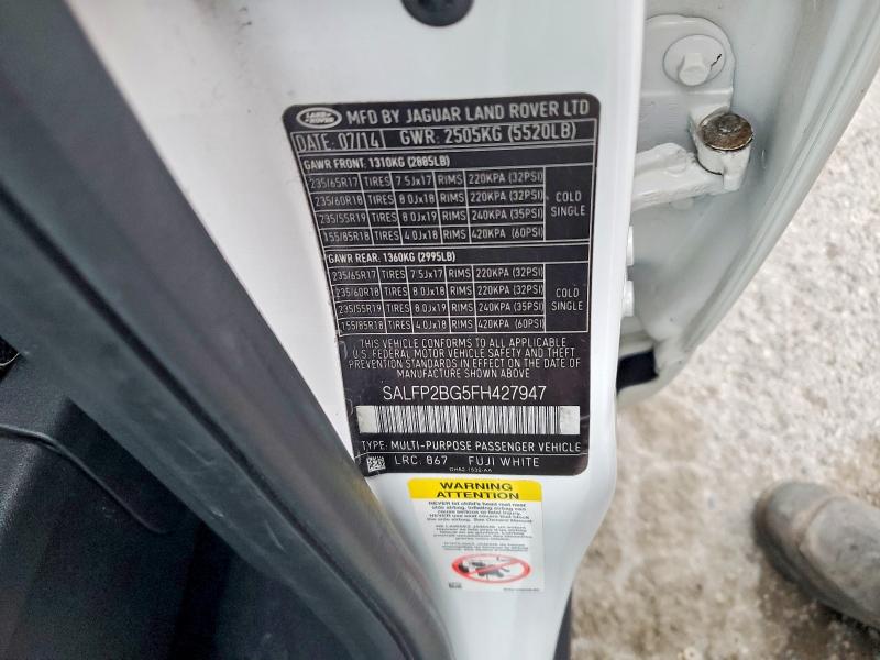 Продаж на аукціоні авто 2015 Land Rover Lr2, vin: SALFP2BG5FH427947, номер лоту: 67169096