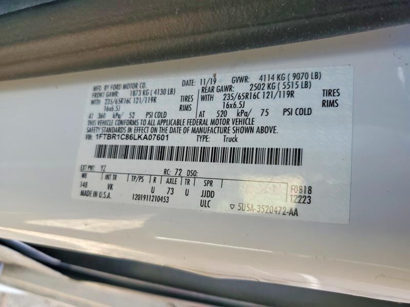 Продаж на аукціоні авто 2020 Ford Transit, vin: 1FTBR1C86LKA07601, номер лоту: 66901396
