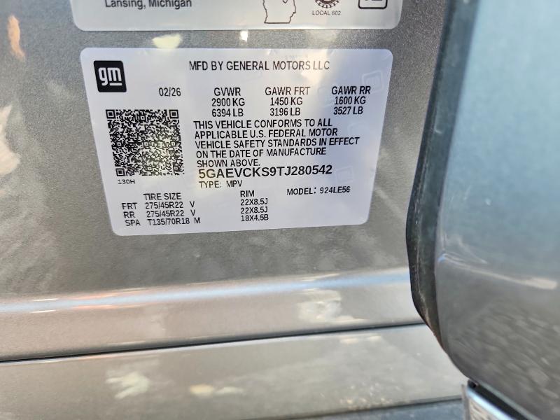 Aukcja sprzedaży 2026 Buick Enclave, vin: 5GAEVCKS9TJ280542, numer aukcji: 65875796