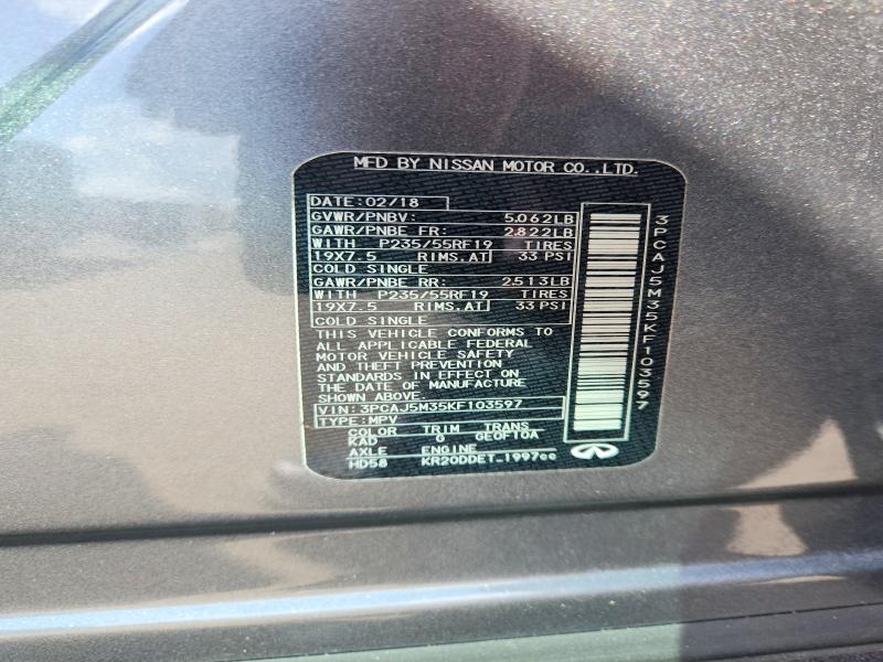 2019 Infiniti Qx50 მანქანა იყიდება აუქციონზე, vin: 3PCAJ5M35KF103597, აუქციონის ნომერი: 66517576