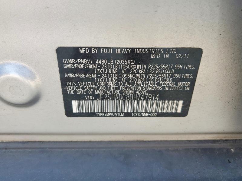 Продаж на аукціоні авто 2011 Subaru Forester, vin: JF2SHADC8BH747914, номер лоту: 64296736